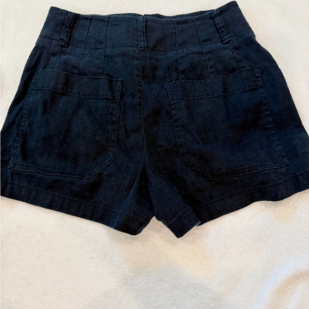 Elegant Navy Women's High Waist Shorts